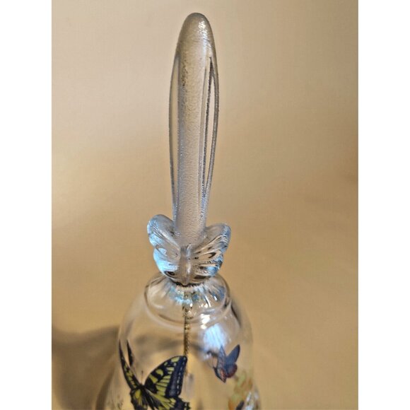 Vintage Art Crystal Glass Bell Avon Butterflies & Flowers 1990 - Picture 4 of 12